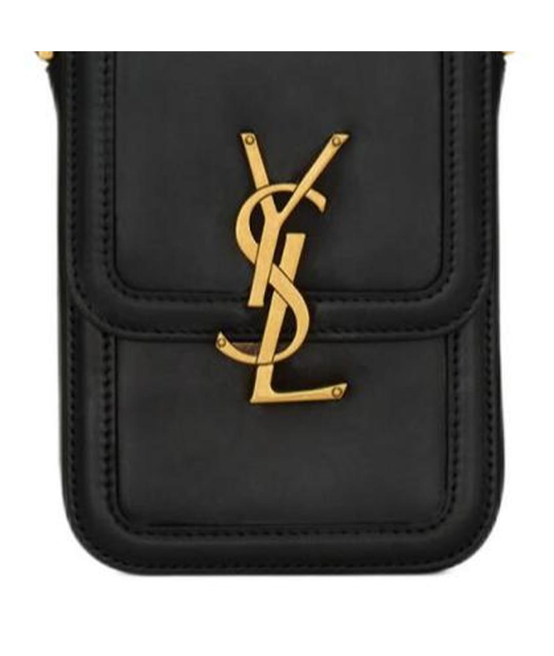 SAINT LAURENT Черная кожаная сумка на плечо, фото 8