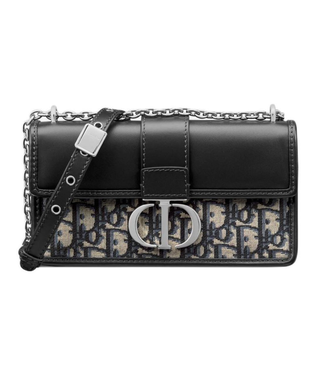 CHRISTIAN DIOR Черная кожаная сумка через плечо, фото 1