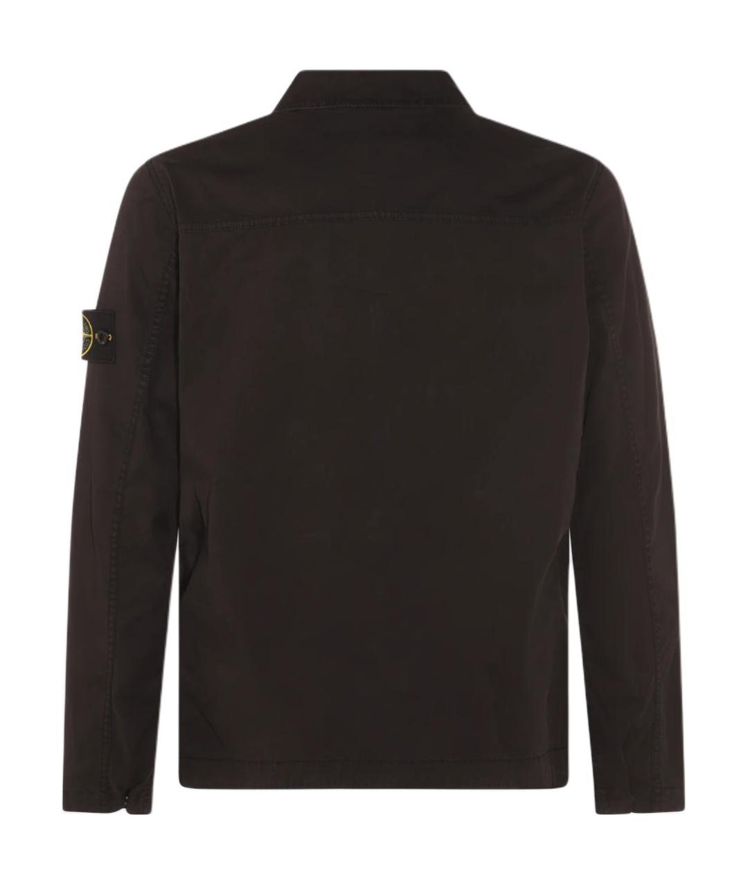 STONE ISLAND Черная хлопковая куртка, фото 2