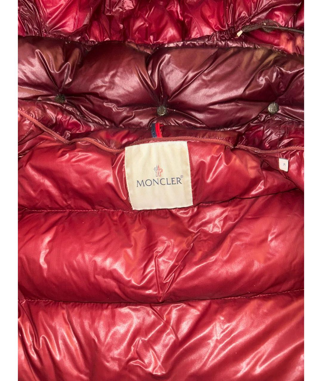 MONCLER Бордовый пуховик, фото 3
