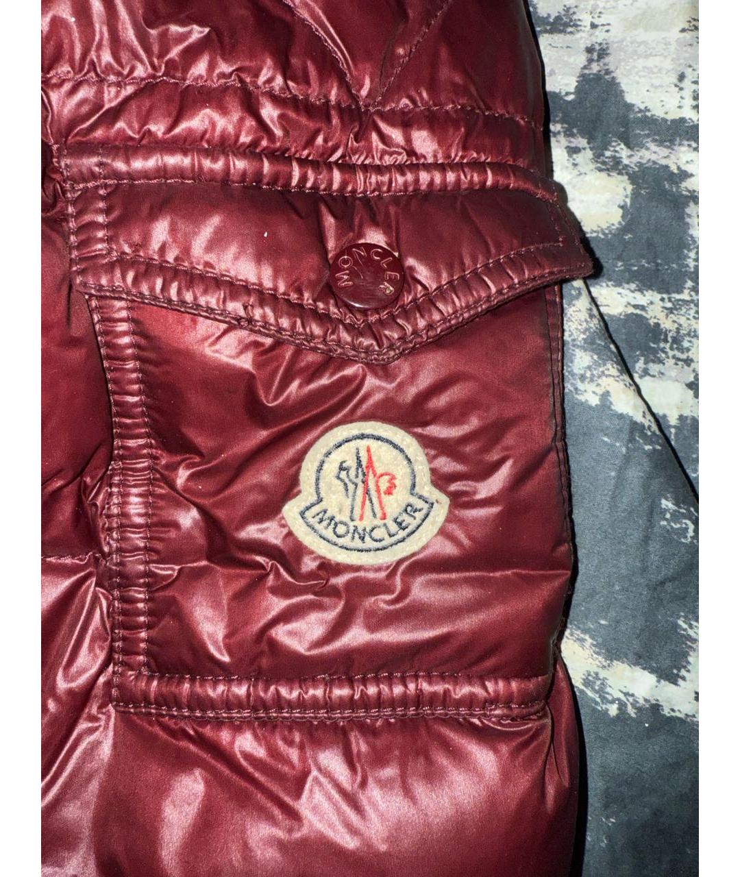MONCLER Бордовый пуховик, фото 4