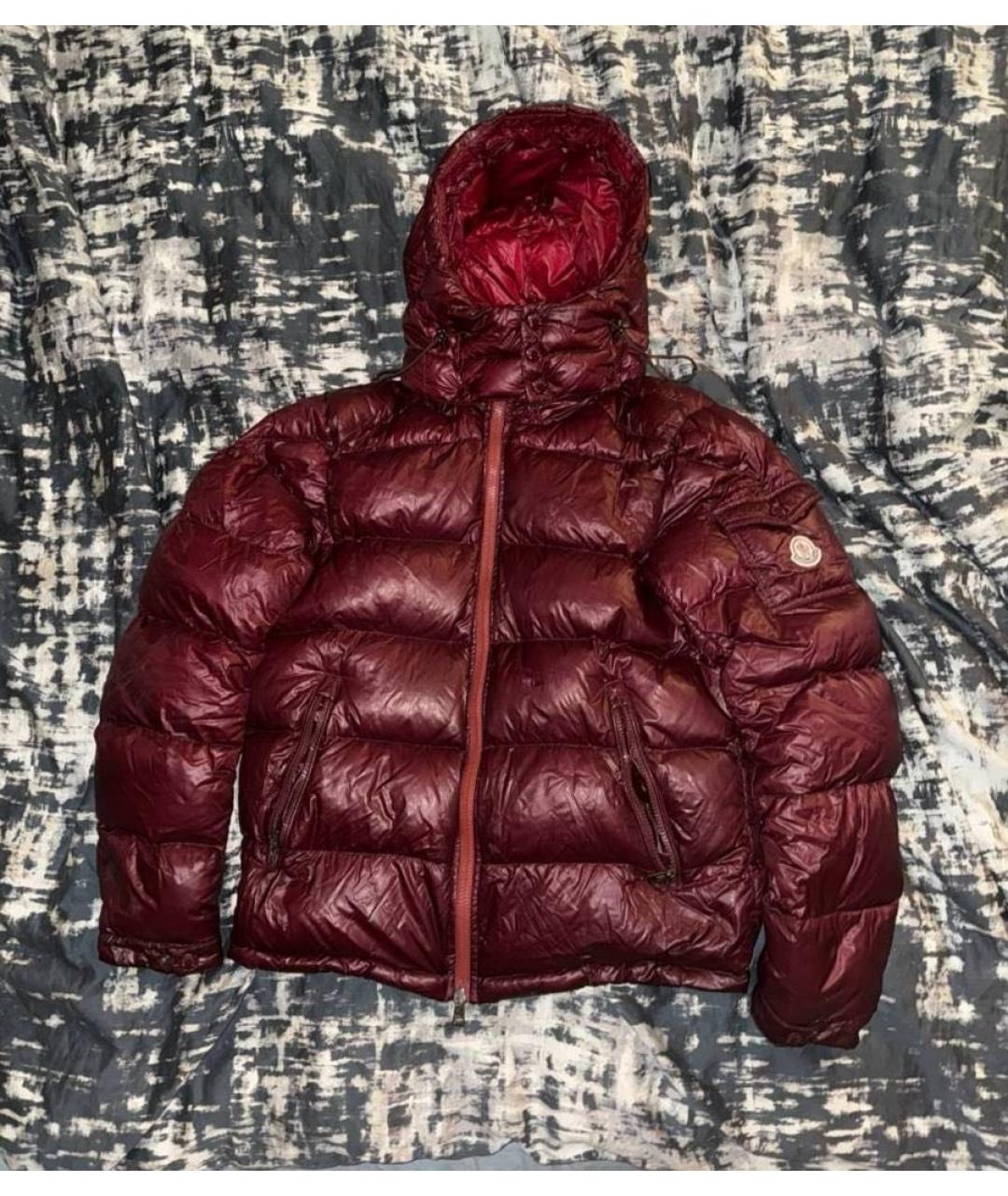 MONCLER Бордовый пуховик, фото 7