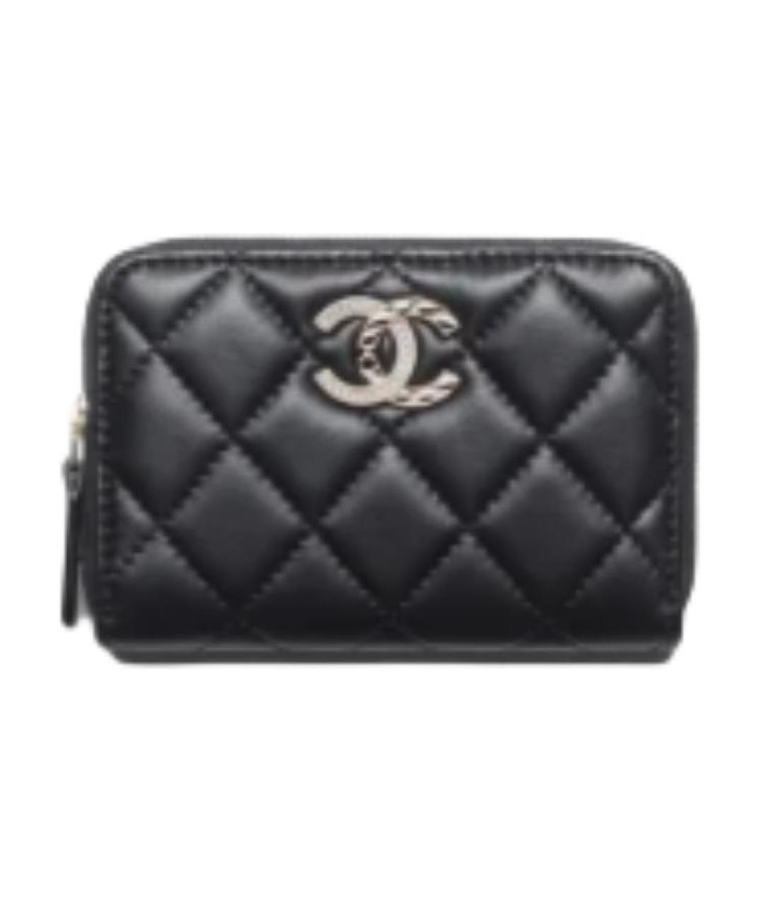 CHANEL Черный кожаный кошелек, фото 1