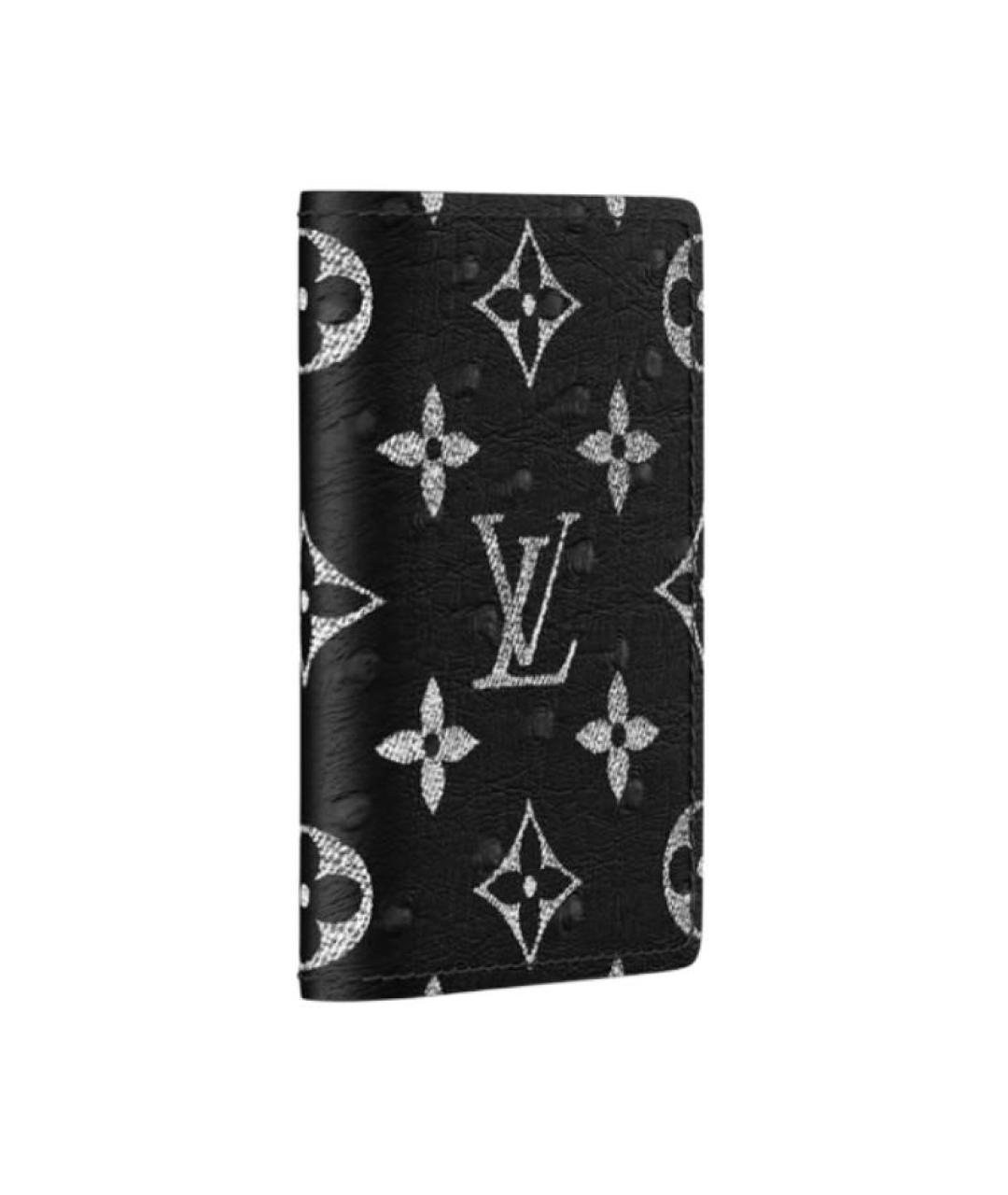 LOUIS VUITTON Черный кожаный кардхолдер, фото 2