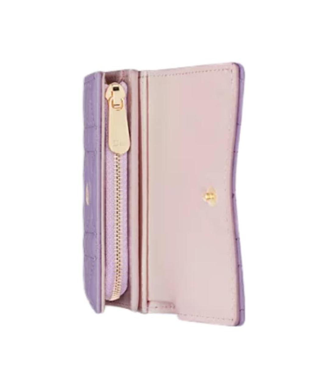 CHRISTIAN DIOR Фиолетовый кожаный кошелек, фото 5