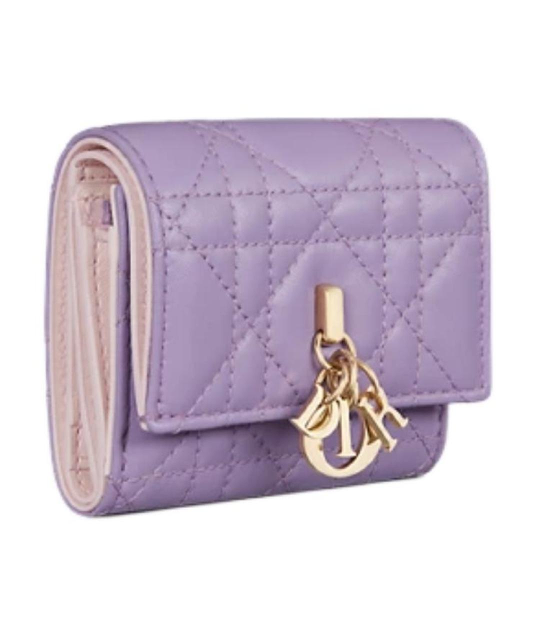CHRISTIAN DIOR Фиолетовый кожаный кошелек, фото 2