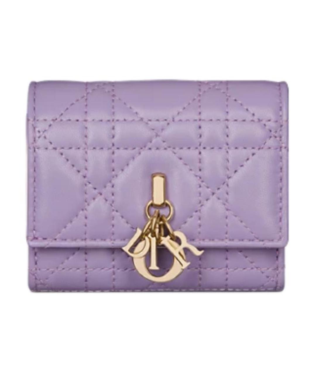 CHRISTIAN DIOR Фиолетовый кожаный кошелек, фото 1