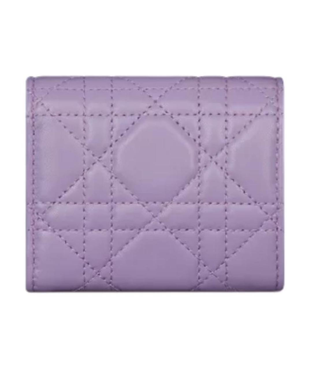 CHRISTIAN DIOR Фиолетовый кожаный кошелек, фото 3