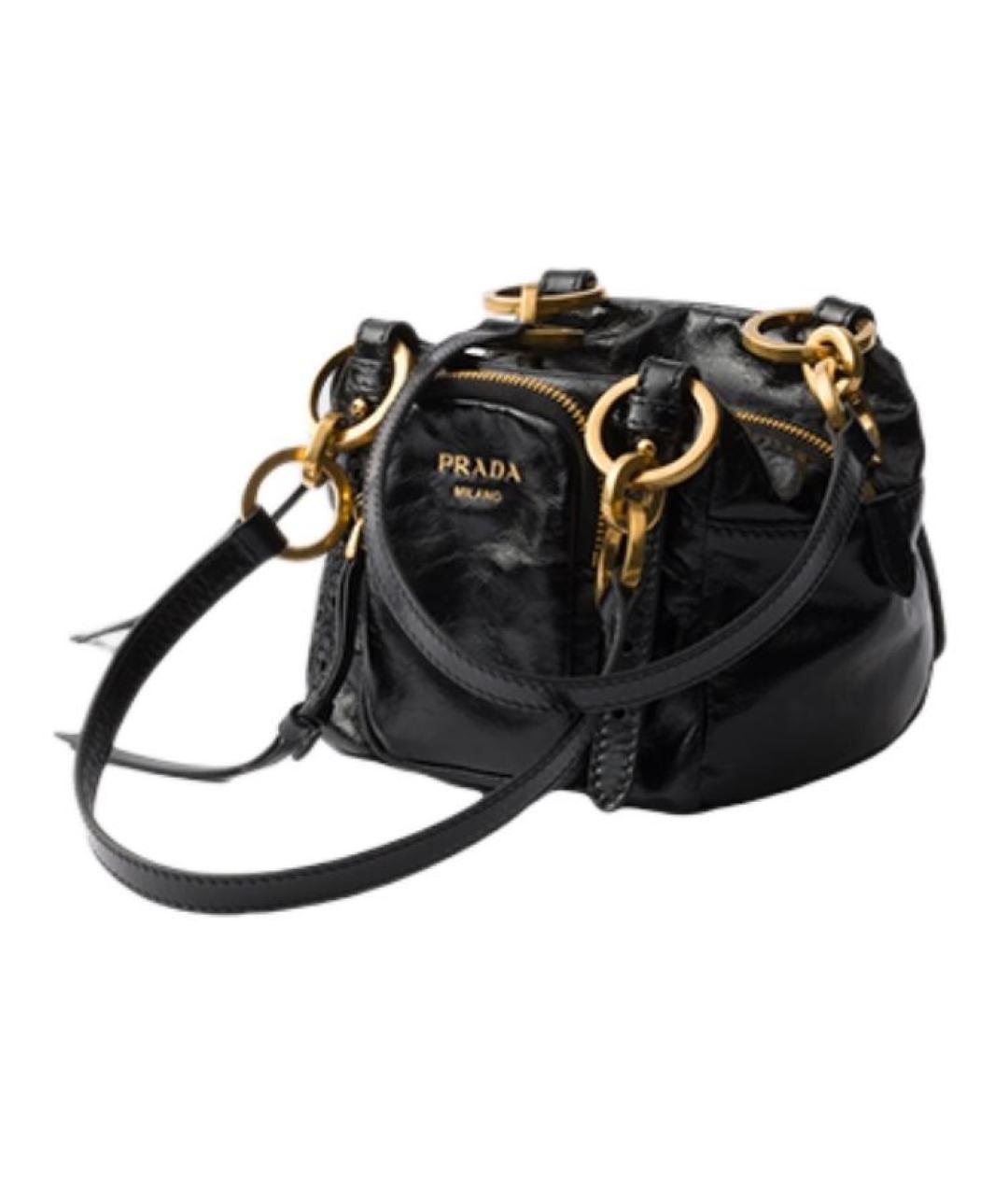 PRADA Черная кожаная сумка через плечо, фото 2
