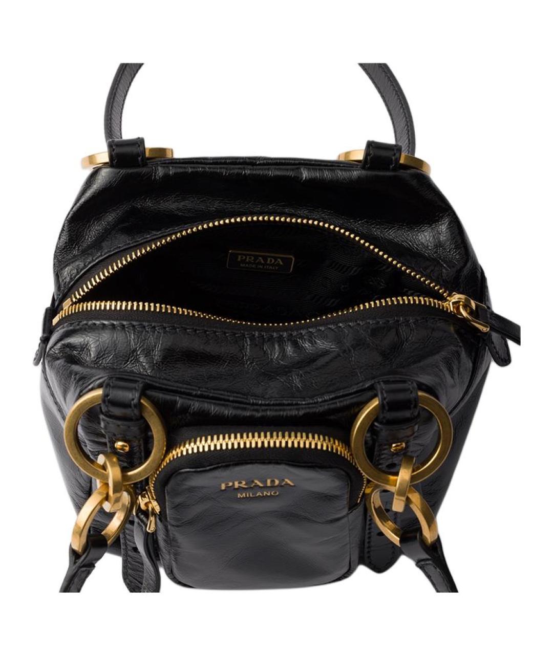 PRADA Черная кожаная сумка через плечо, фото 4