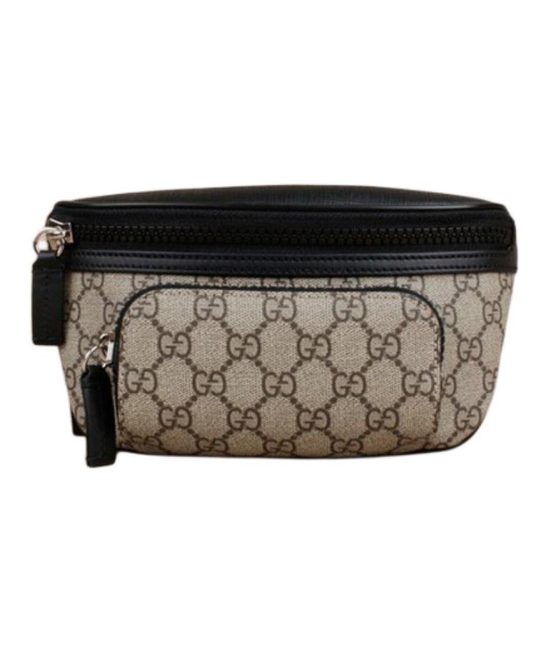 GUCCI Черная кожаная поясная сумка, фото 1
