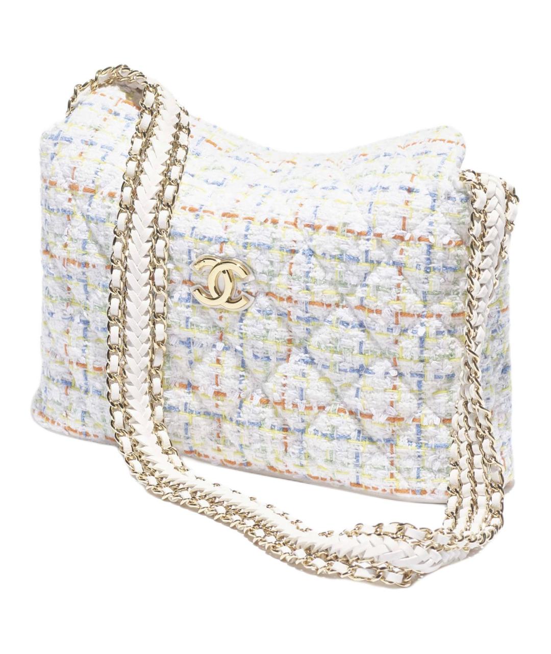 CHANEL Белая тканевая сумка через плечо, фото 2