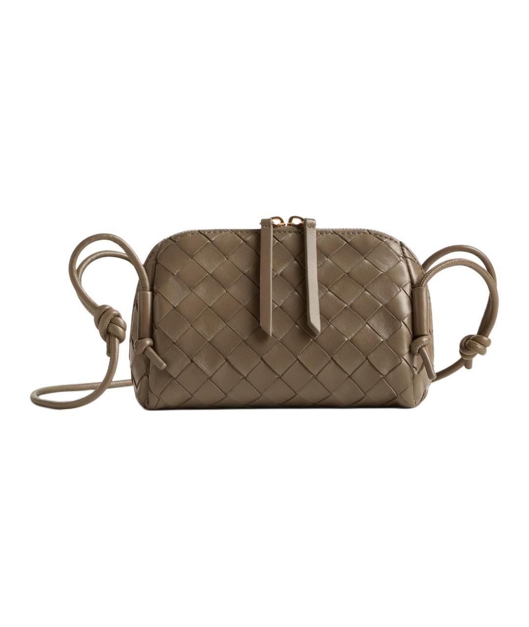 BOTTEGA VENETA Коричневая кожаная сумка через плечо, фото 1