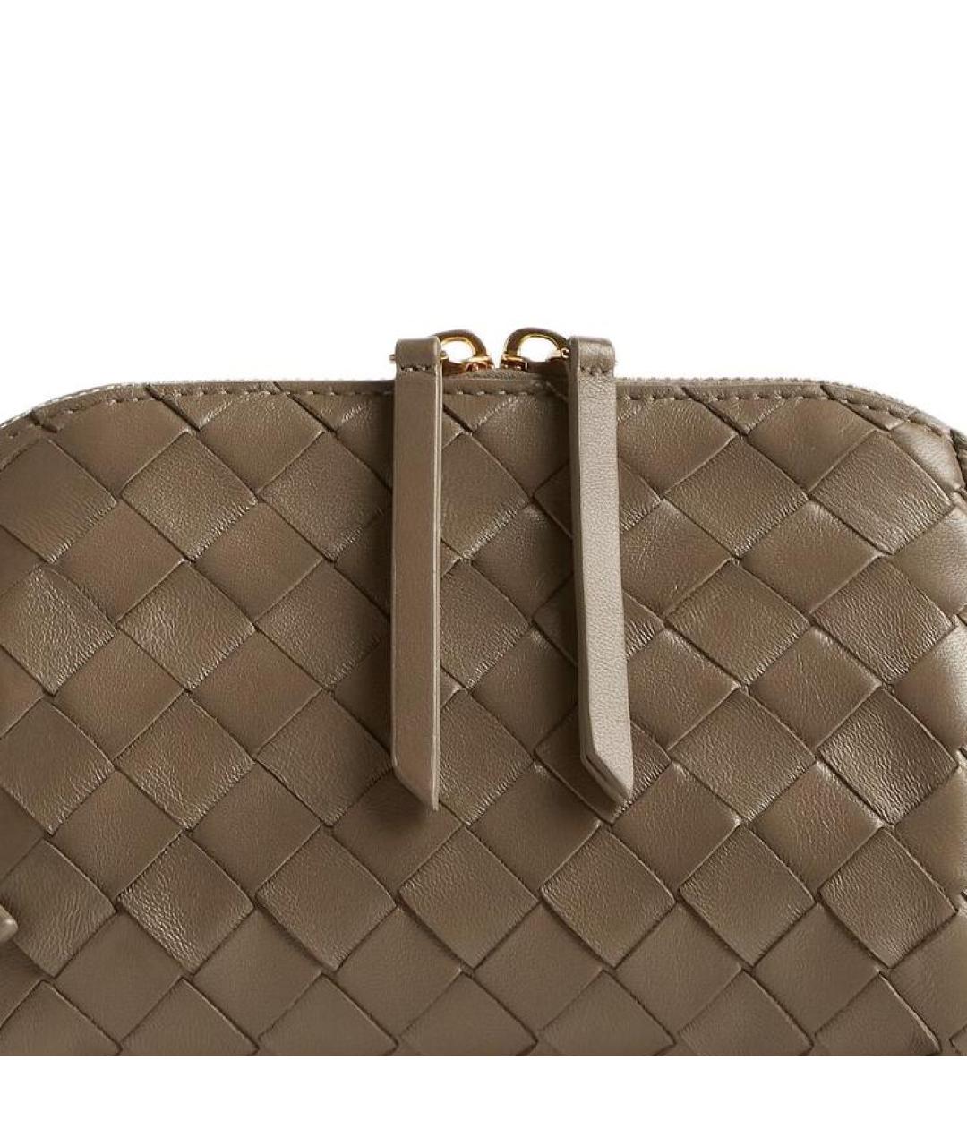 BOTTEGA VENETA Коричневая кожаная сумка через плечо, фото 4