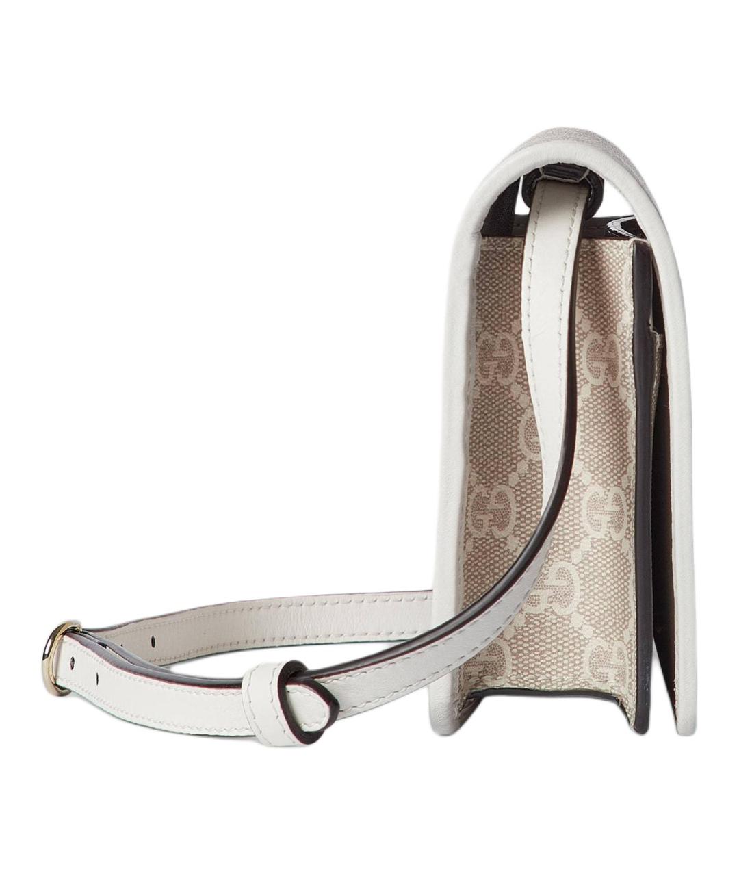 GUCCI Белая кожаная сумка через плечо, фото 3