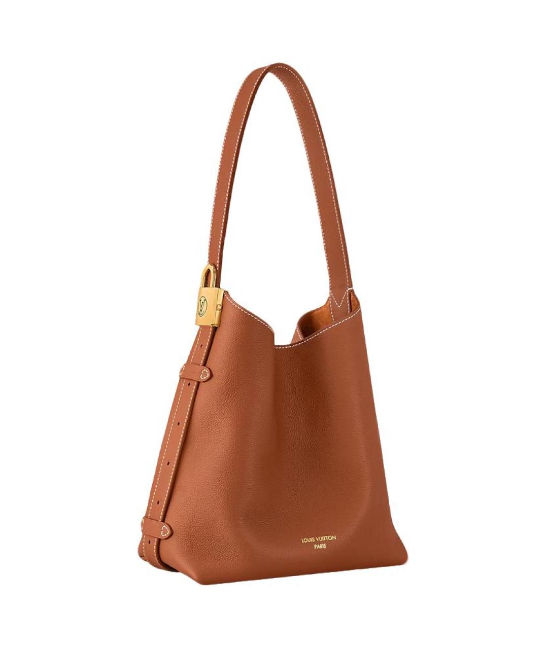 LOUIS VUITTON Коричневая кожаная сумка через плечо, фото 2