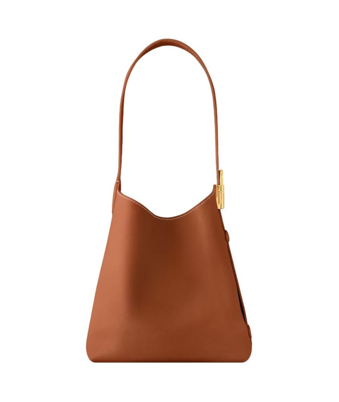 LOUIS VUITTON Коричневая кожаная сумка через плечо, фото 3