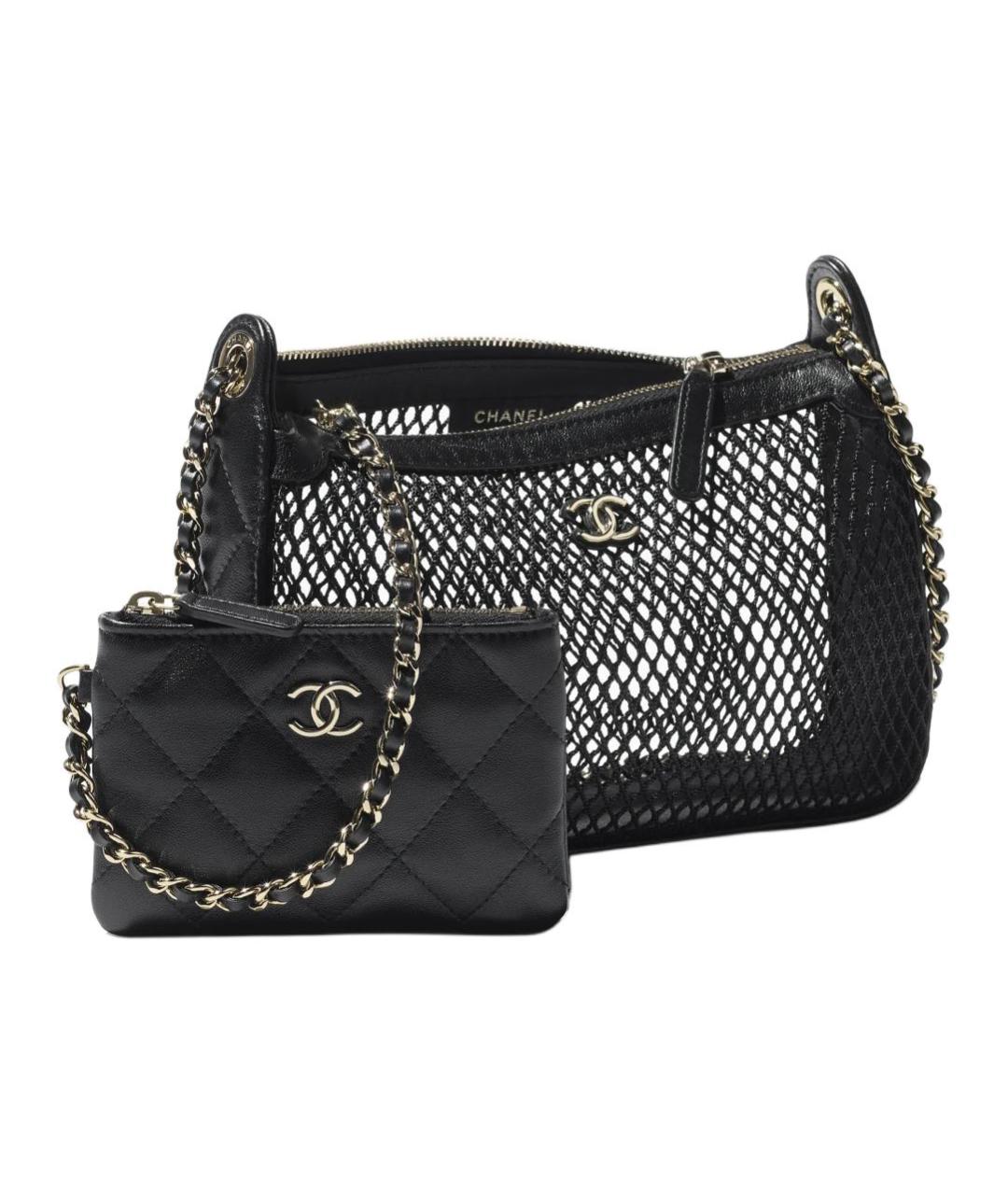 CHANEL Черная пелетеная сумка через плечо, фото 2