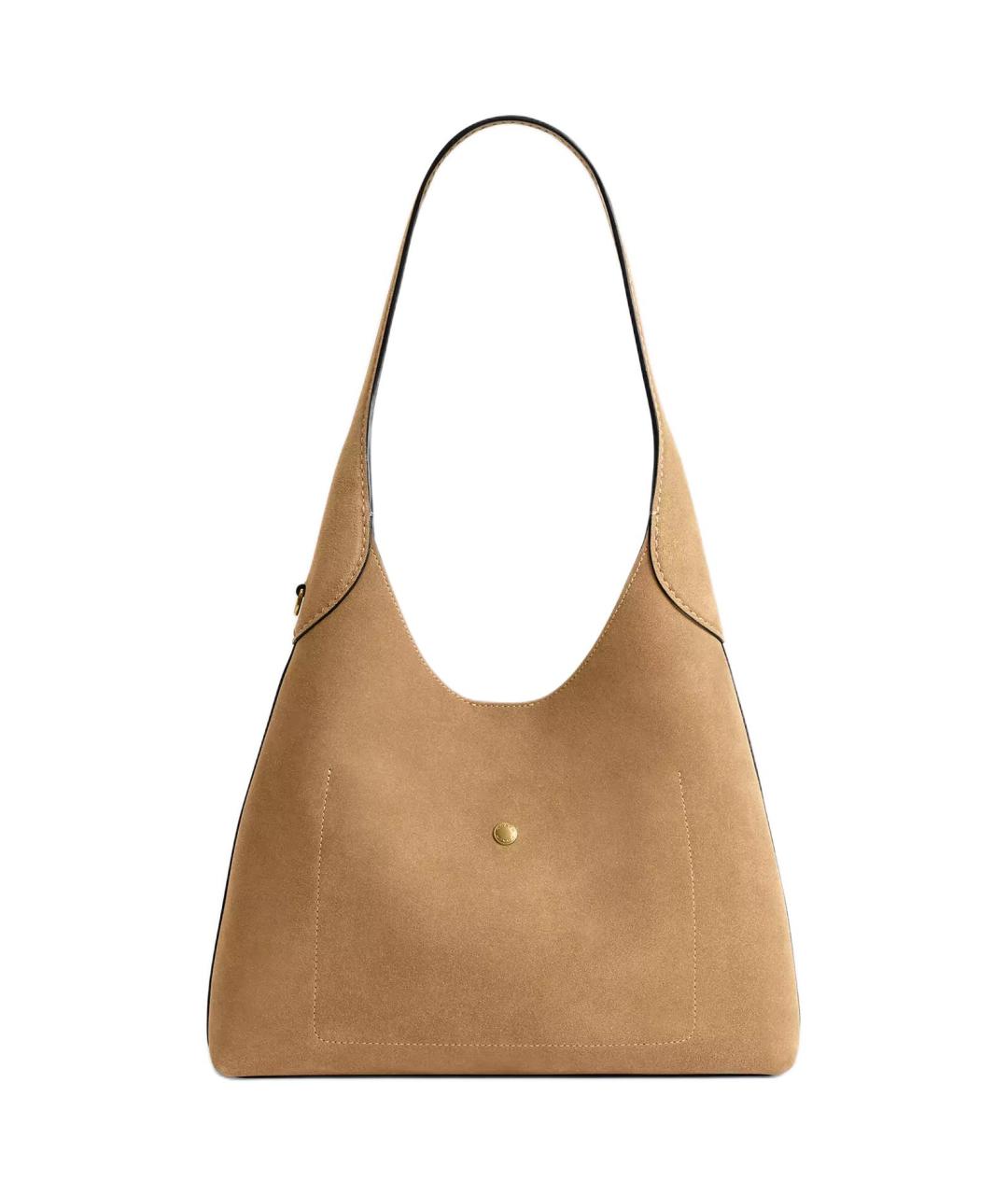 COACH Бежевая замшевая сумка через плечо, фото 3