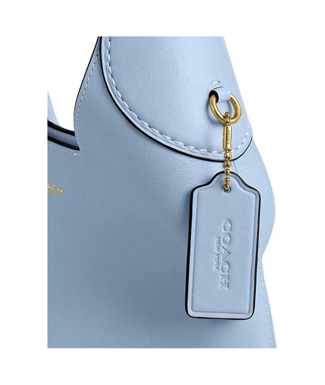 COACH Голубая кожаная сумка через плечо, фото 5