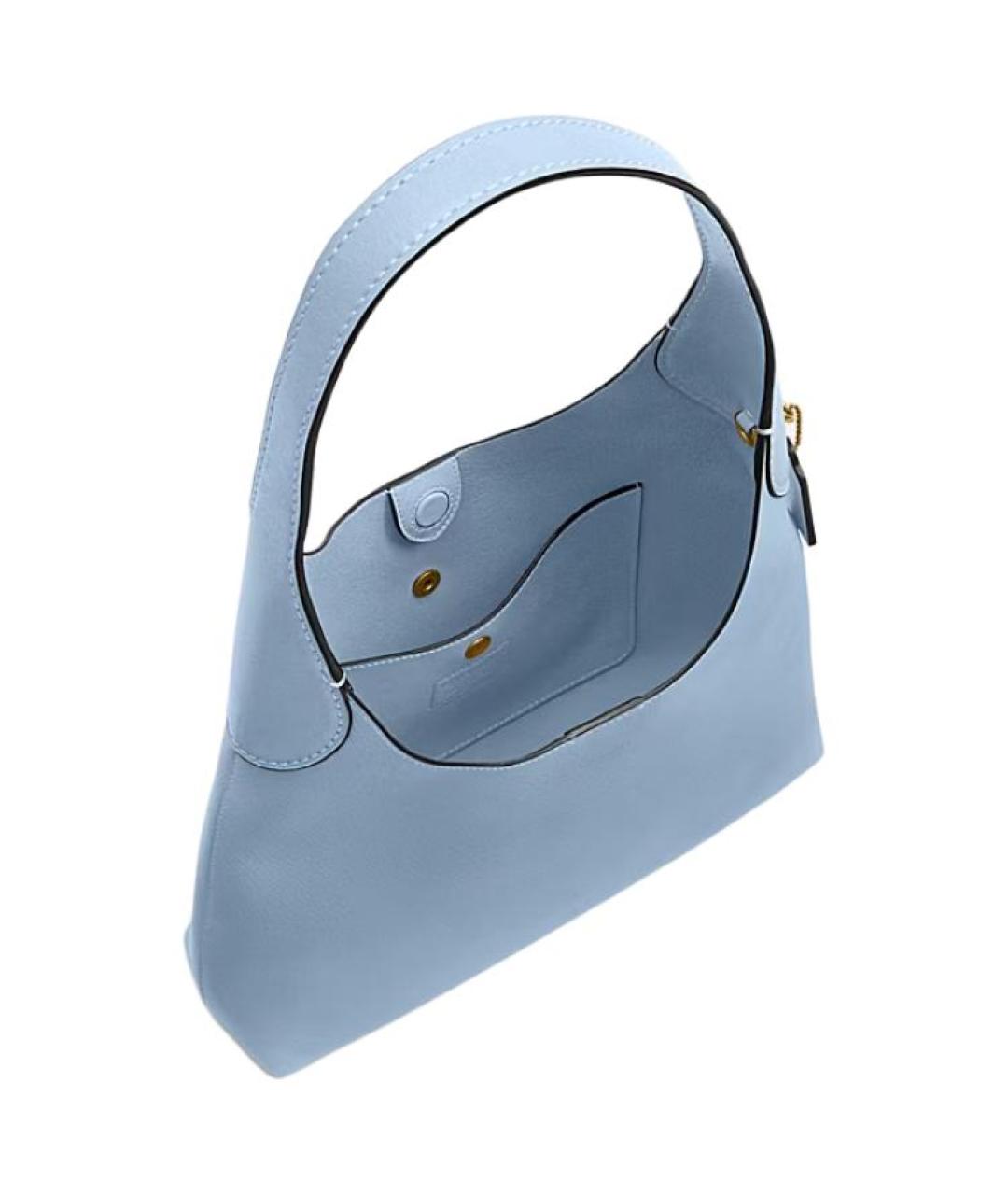 COACH Голубая кожаная сумка через плечо, фото 4