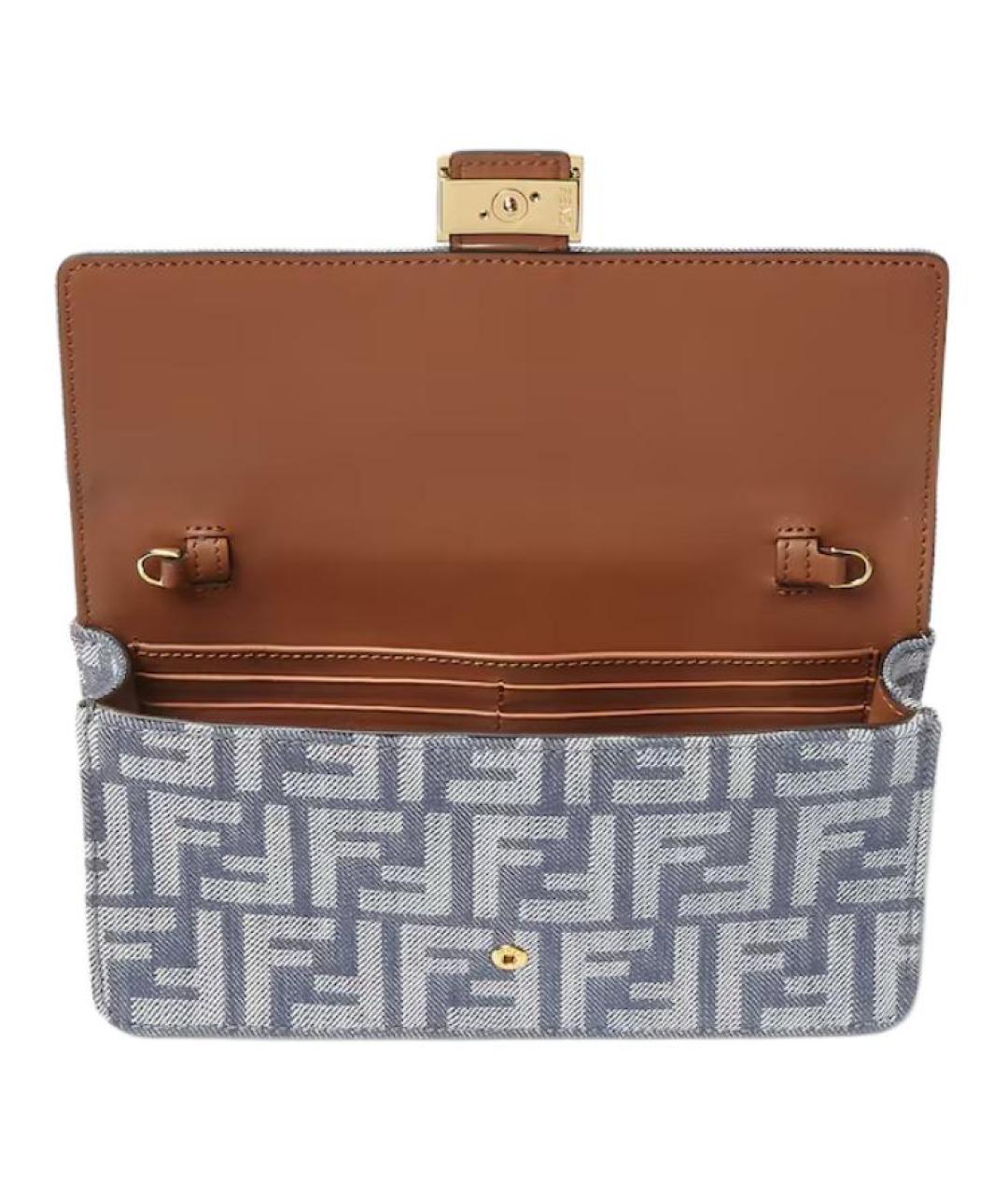 FENDI Синяя хлопковая сумка через плечо, фото 4