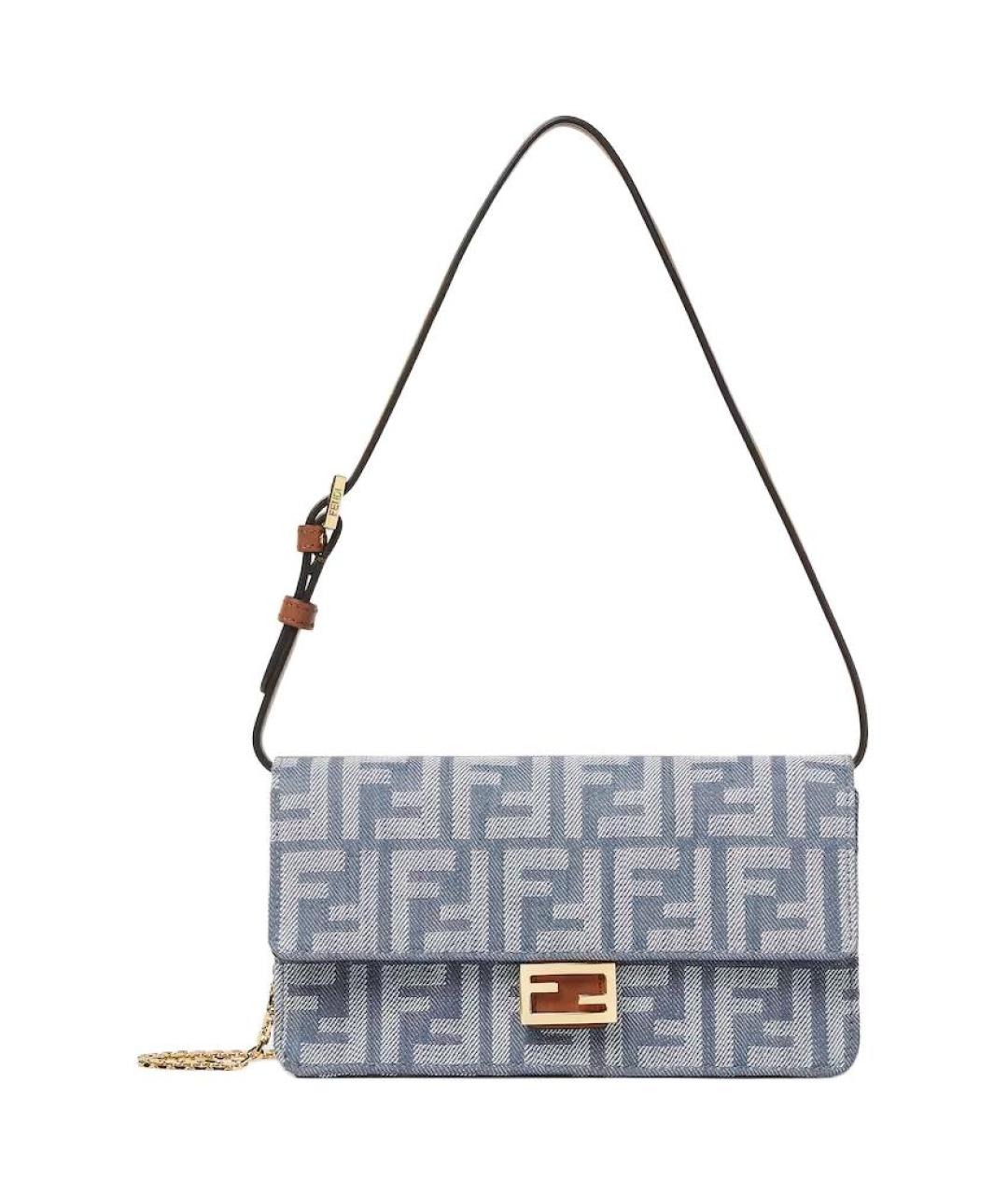 FENDI Синяя хлопковая сумка через плечо, фото 1