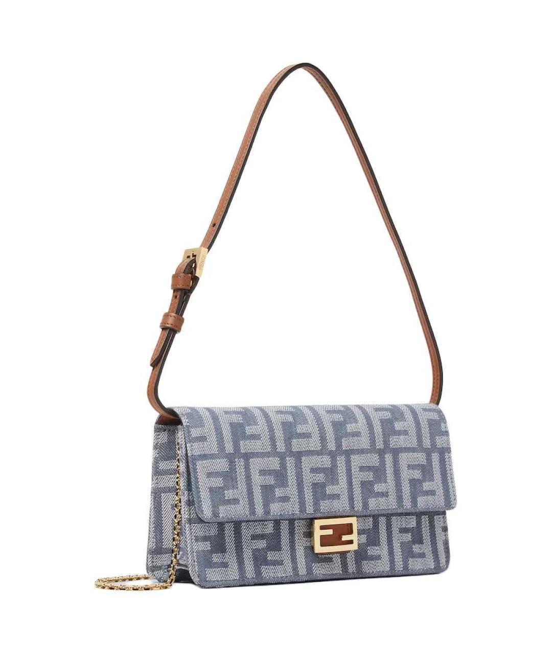FENDI Синяя хлопковая сумка через плечо, фото 2