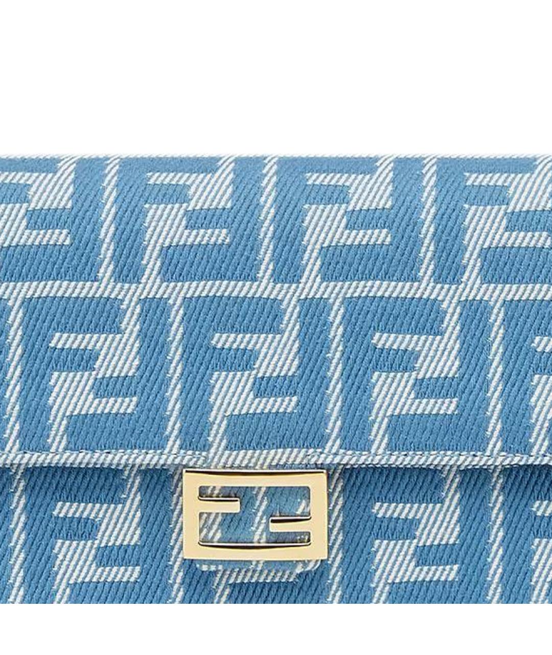 FENDI Синяя хлопковая сумка через плечо, фото 5