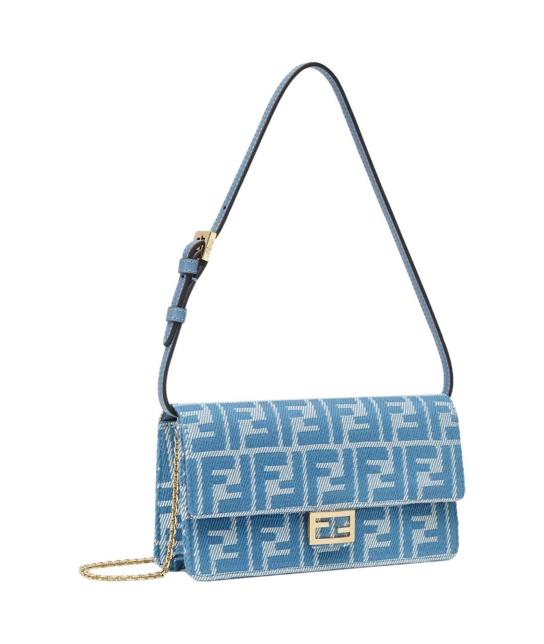FENDI Синяя хлопковая сумка через плечо, фото 2