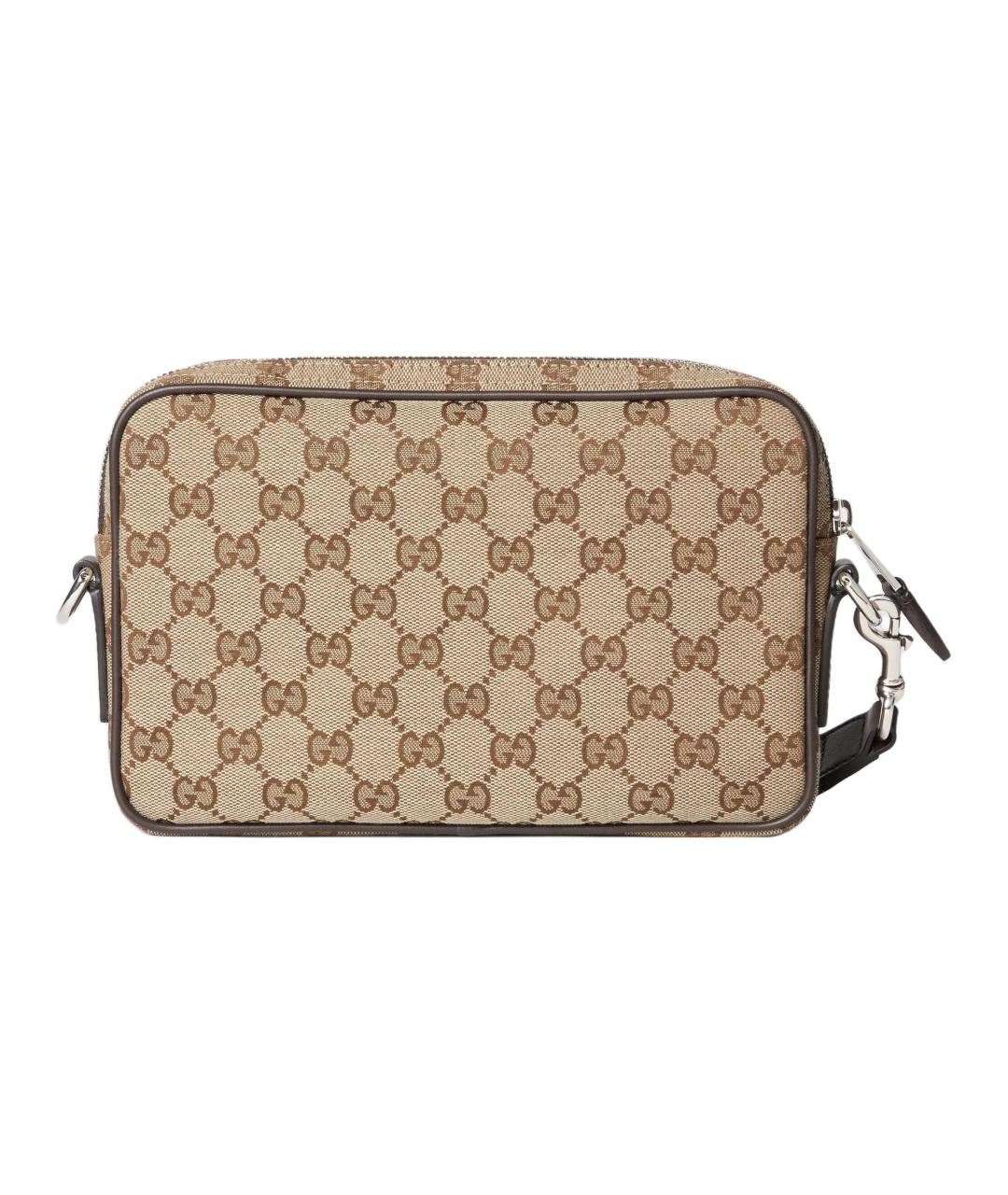 GUCCI Бежевая сумка на плечо из канвы, фото 5