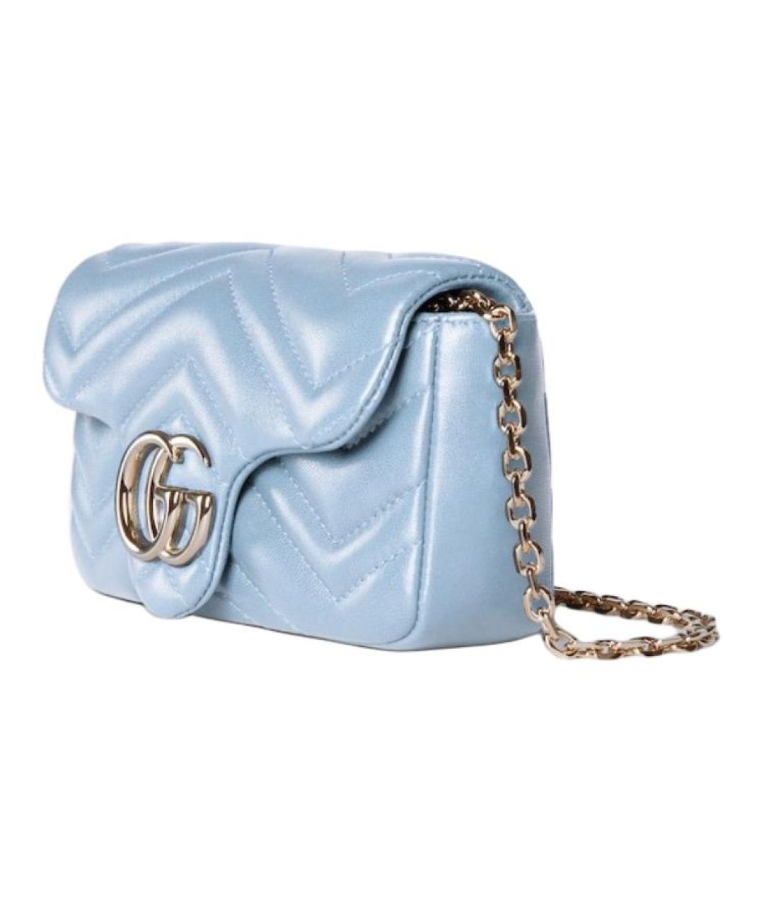 GUCCI Голубая кожаная сумка через плечо, фото 2