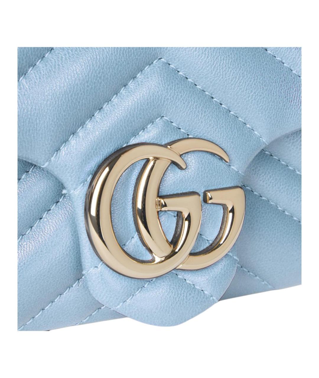 GUCCI Голубая кожаная сумка через плечо, фото 7