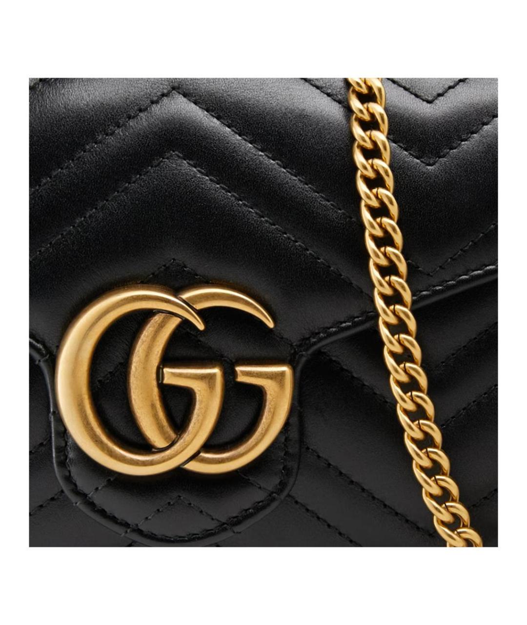 GUCCI Черная кожаная сумка через плечо, фото 4