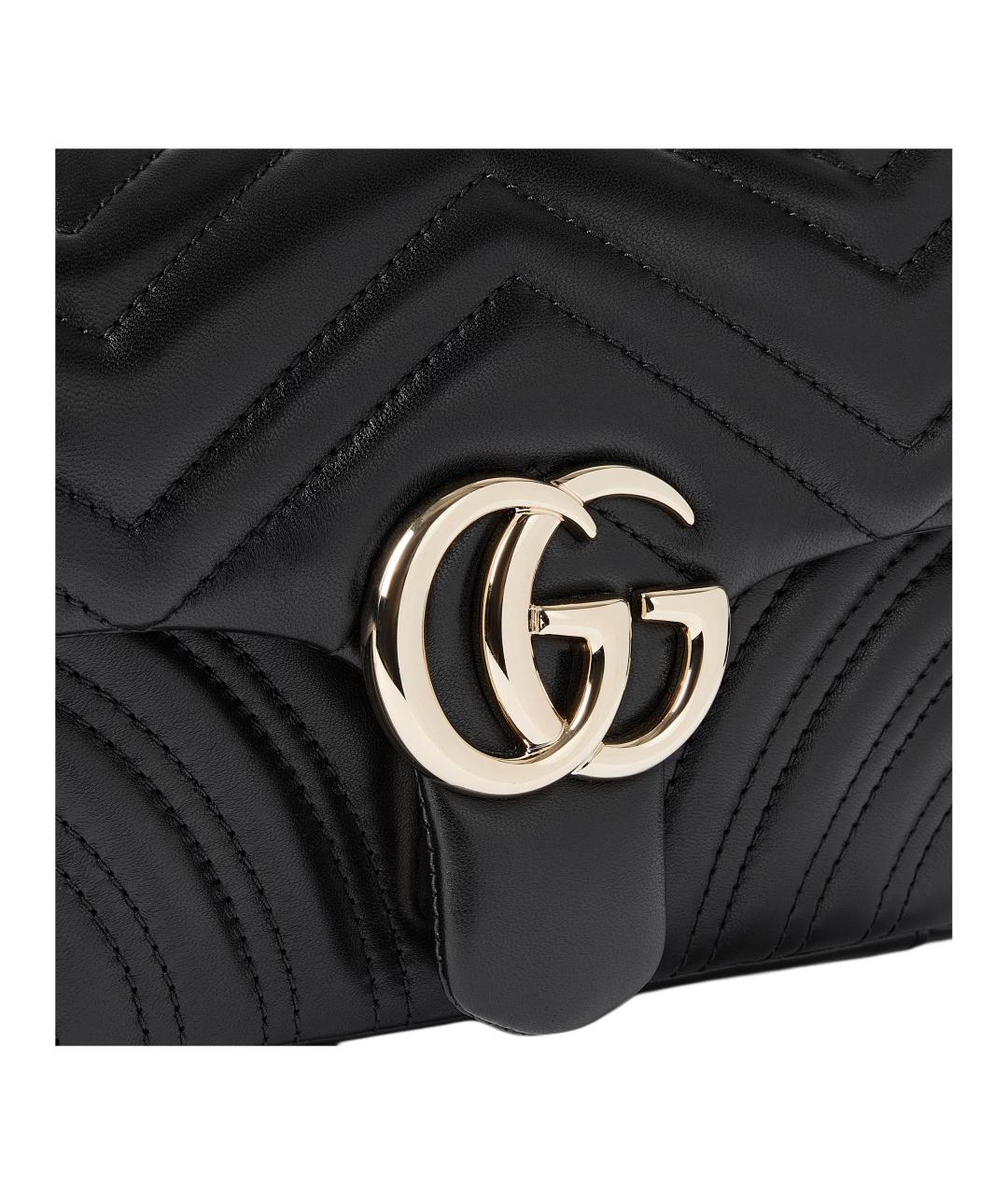 GUCCI Черная кожаная сумка через плечо, фото 7