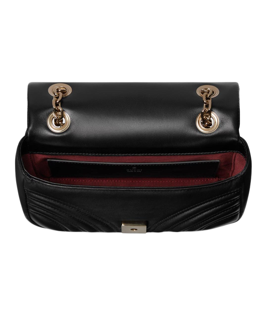 GUCCI Черная кожаная сумка через плечо, фото 5
