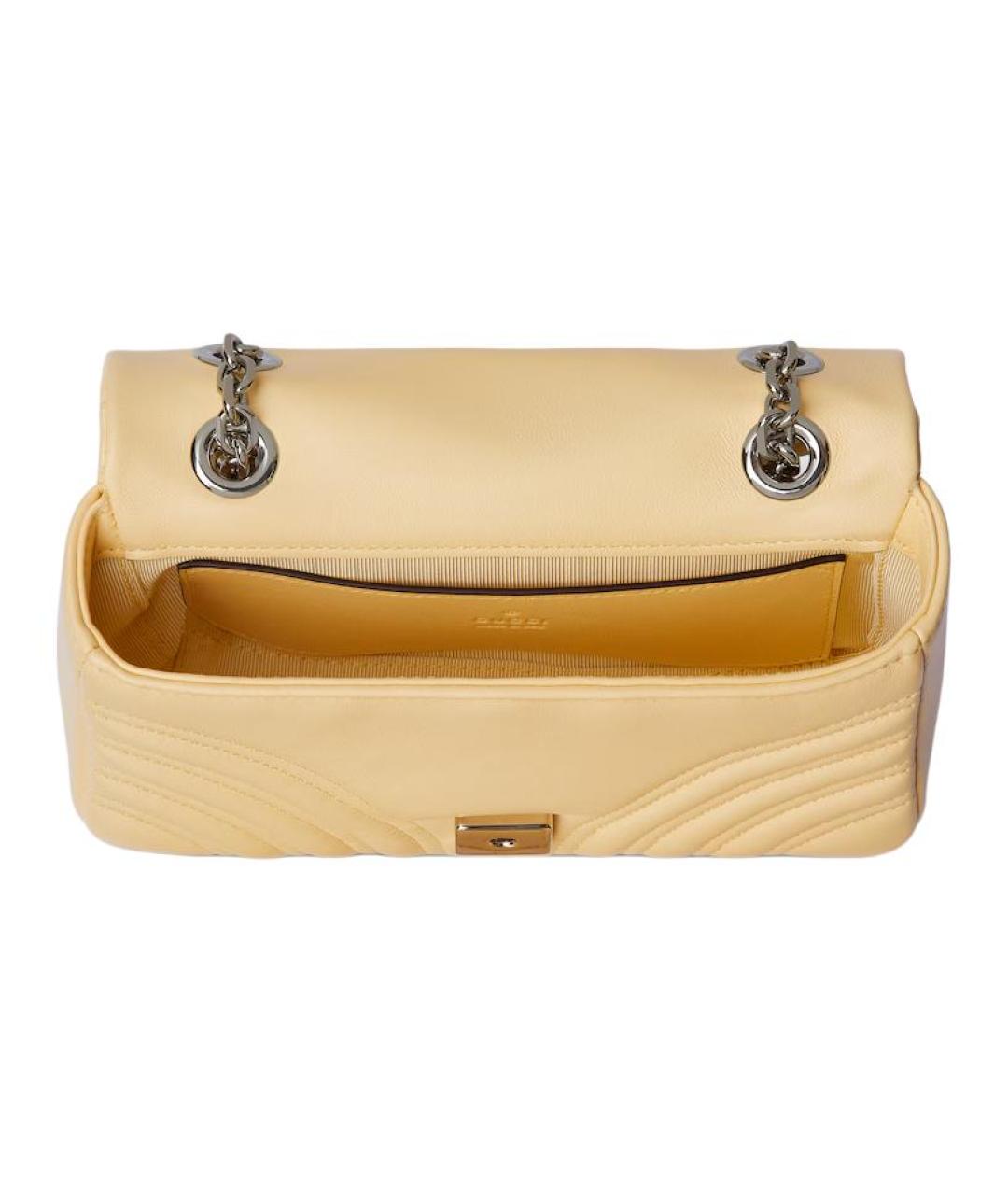 GUCCI Желтая кожаная сумка через плечо, фото 4