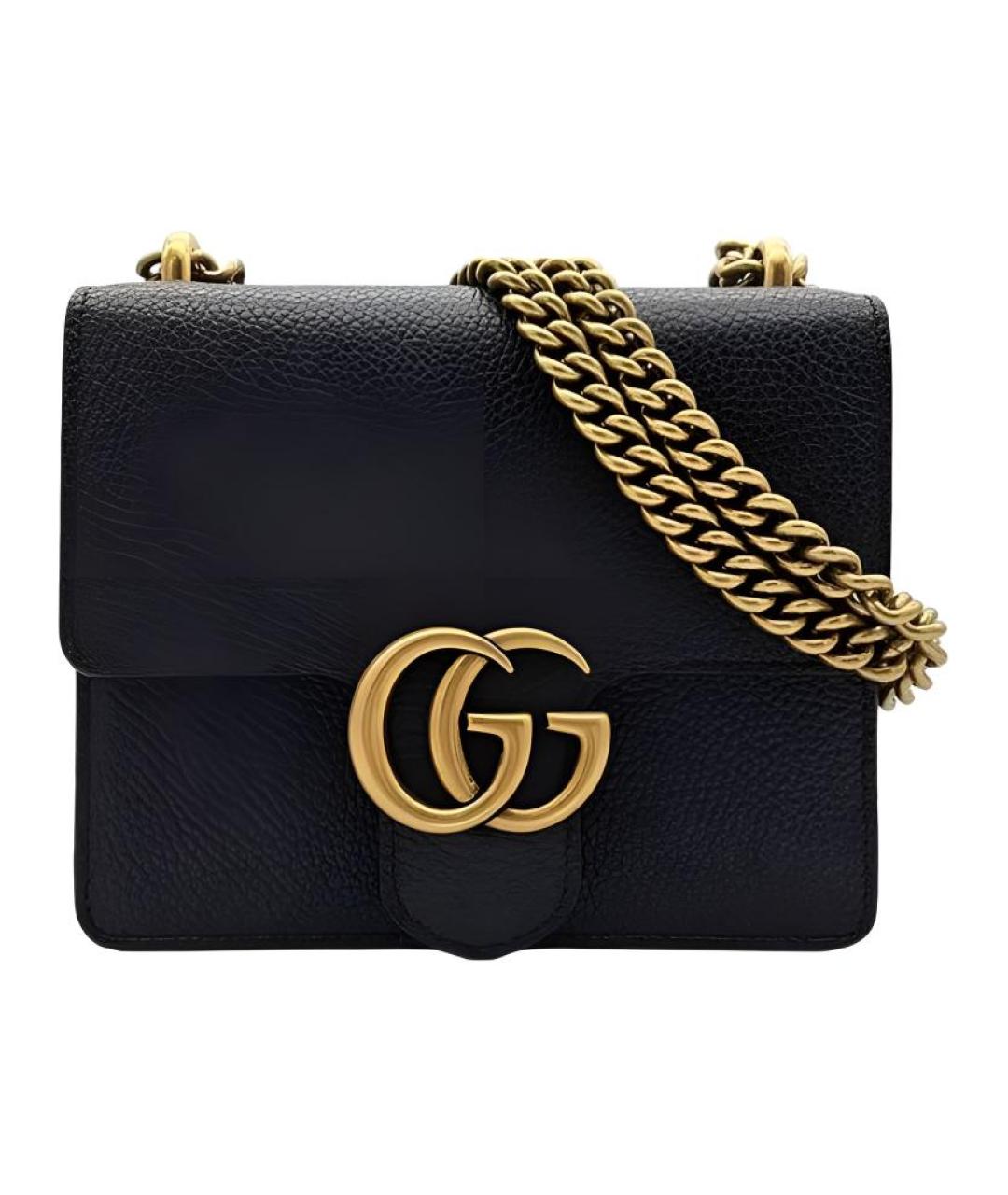 GUCCI Черная кожаная сумка через плечо, фото 1