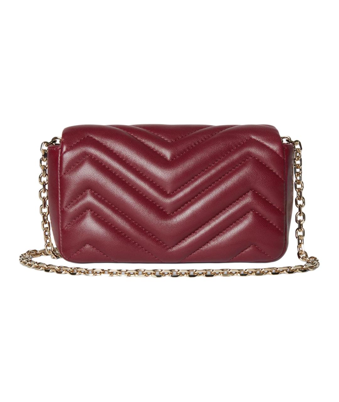 GUCCI Бордовая кожаная сумка через плечо, фото 4
