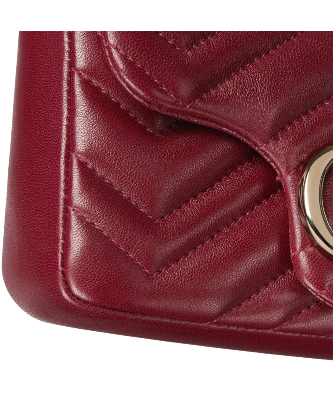 GUCCI Бордовая кожаная сумка через плечо, фото 6