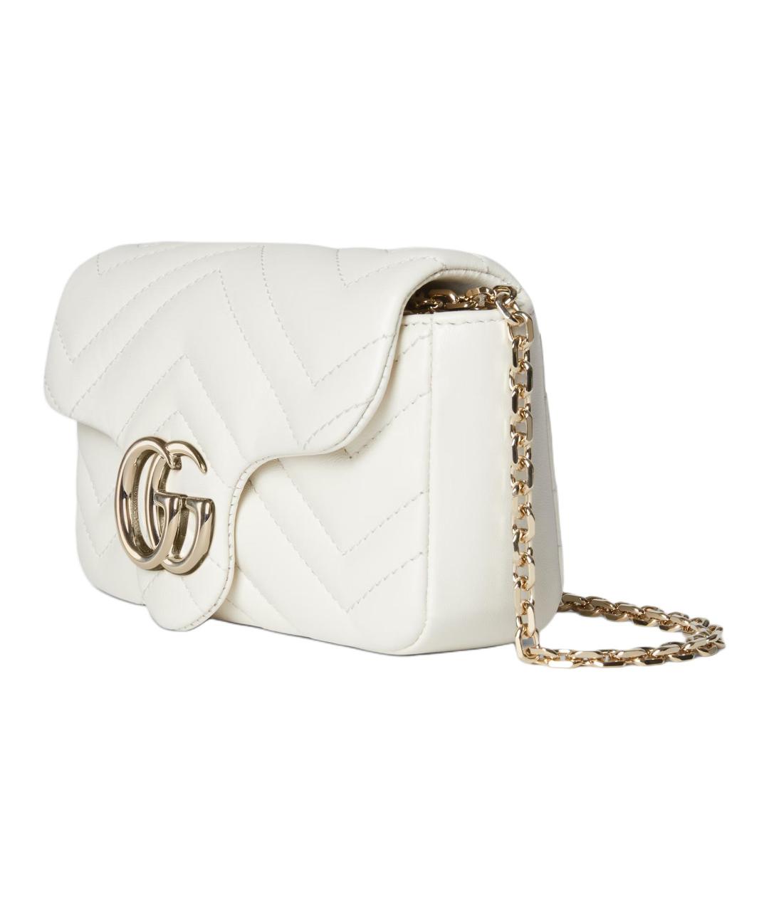 GUCCI Белая кожаная сумка через плечо, фото 2