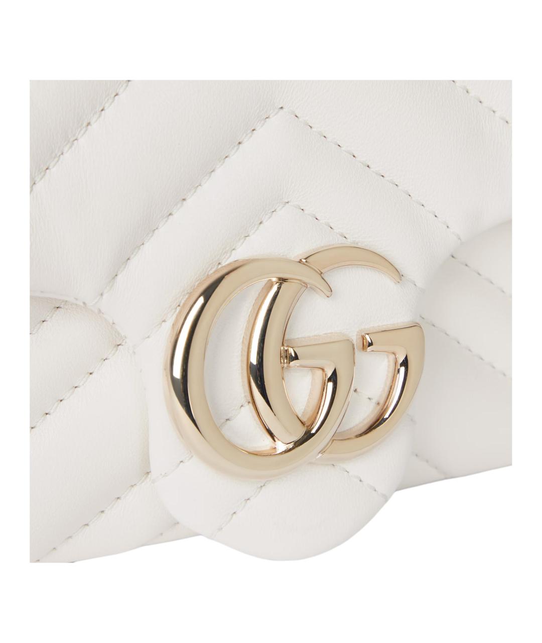 GUCCI Белая кожаная сумка через плечо, фото 7