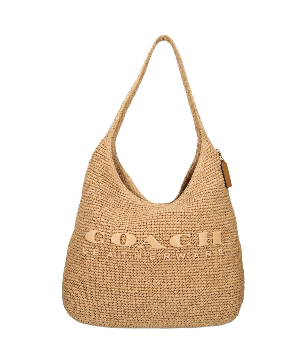 COACH Бежевая пелетеная сумка через плечо, фото 1