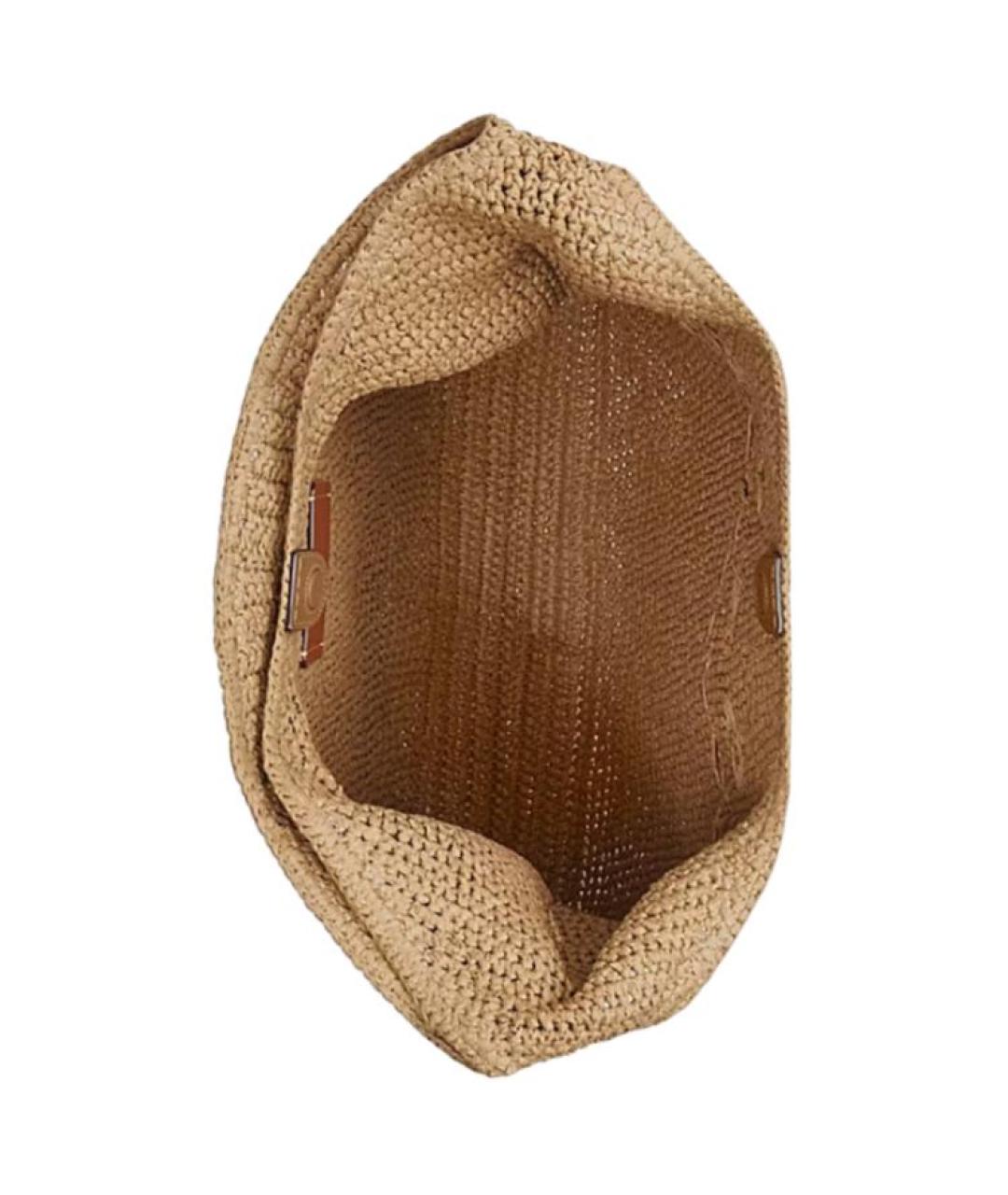 COACH Бежевая пелетеная сумка через плечо, фото 4