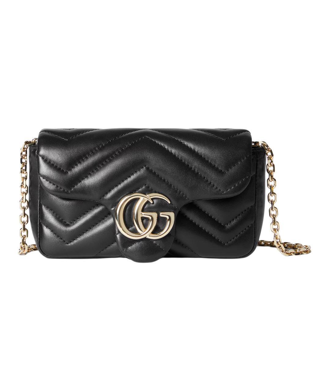 GUCCI Черная кожаная сумка через плечо, фото 1