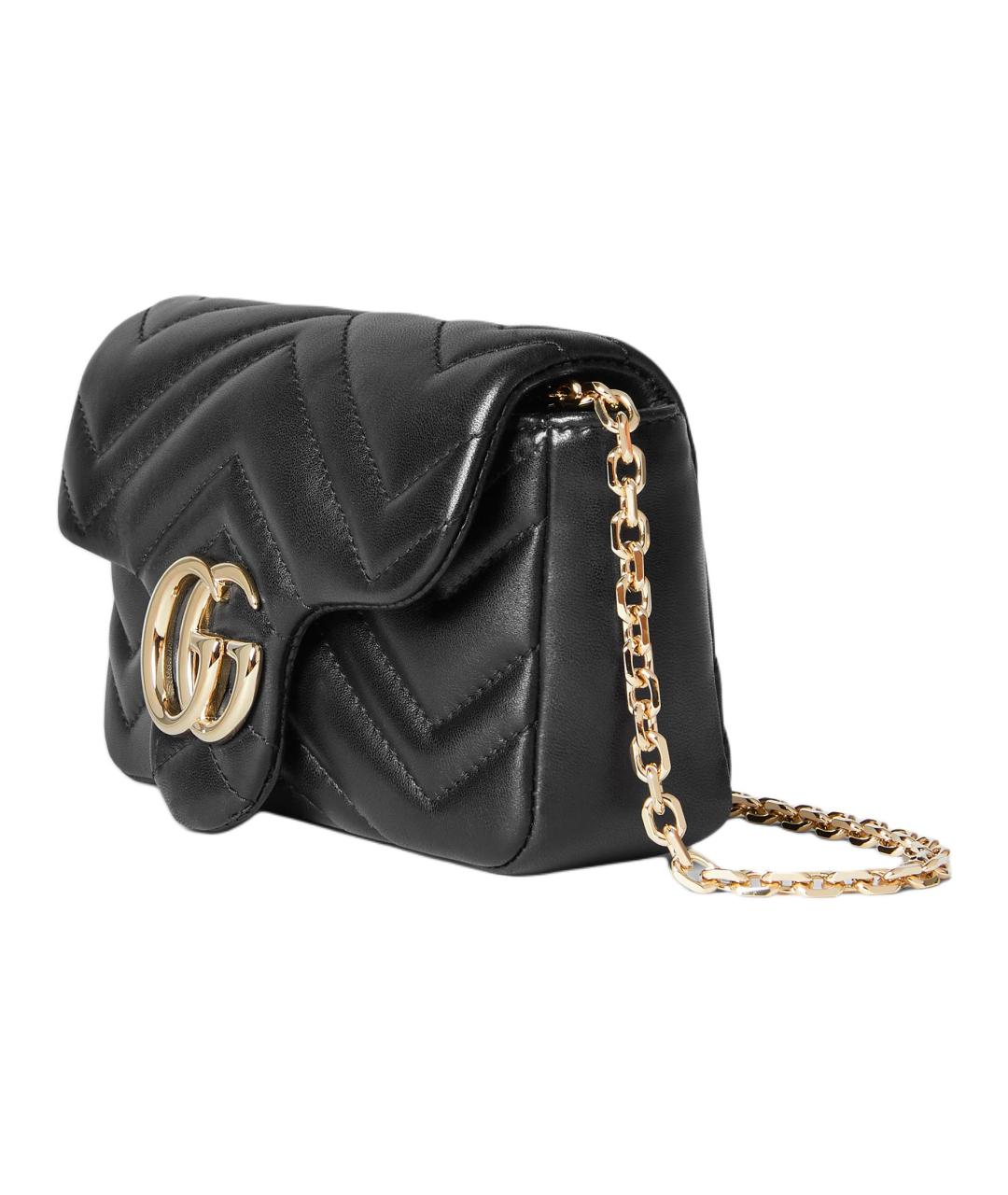 GUCCI Черная кожаная сумка через плечо, фото 2