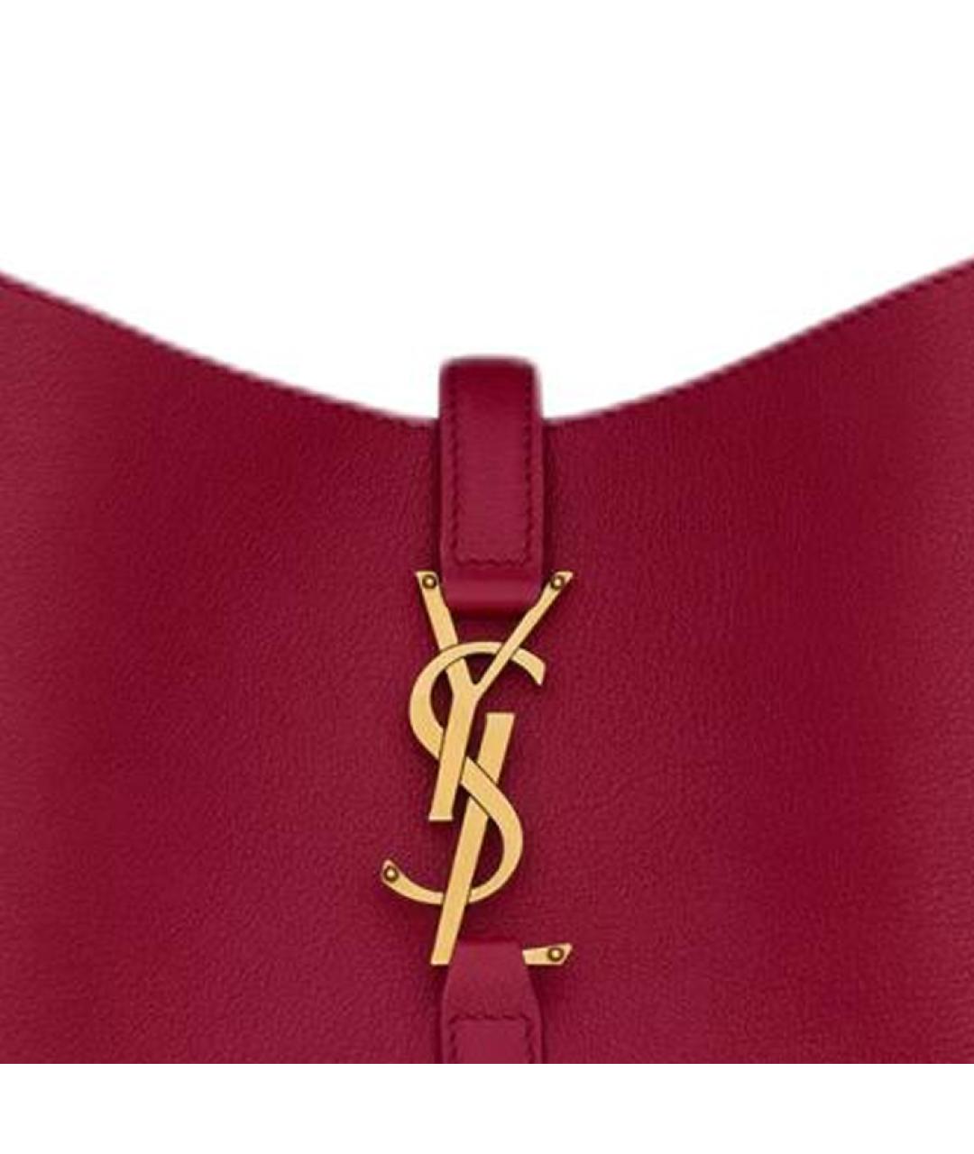 SAINT LAURENT Красная кожаная сумка через плечо, фото 3