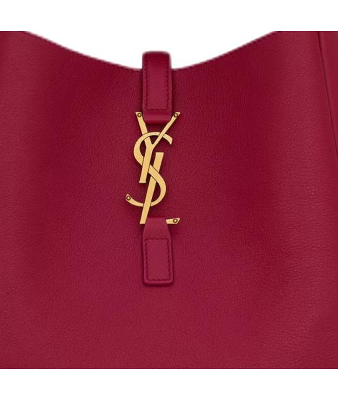 SAINT LAURENT Красная кожаная сумка через плечо, фото 2