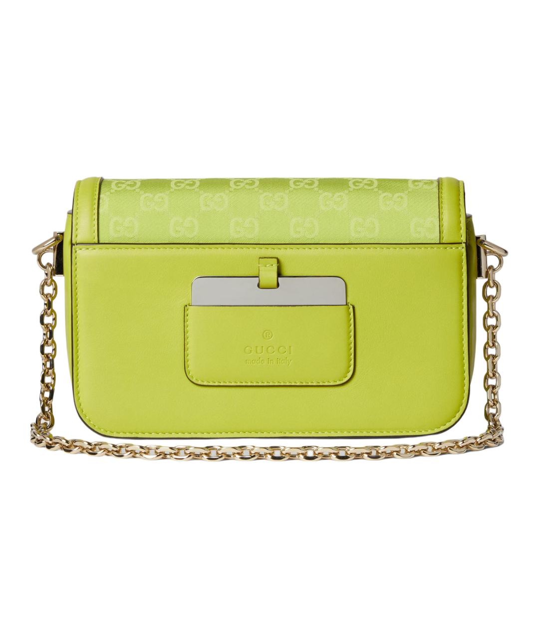 GUCCI Салатовая хлопковая сумка через плечо, фото 5