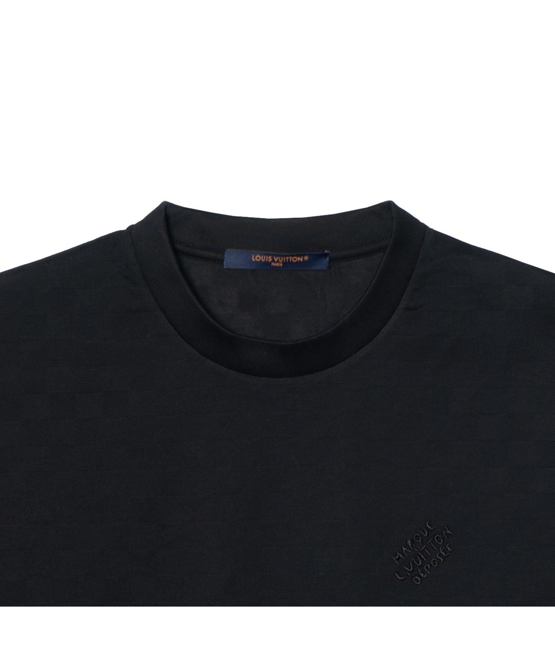 LOUIS VUITTON Черная хлопковая футболка, фото 5